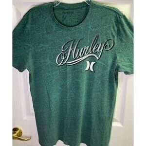 Hurley TShirt Adult Large Green Graphic Skateboard Surfing Skate Short Sleeve